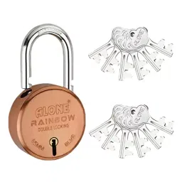 ALONE LOCKS Rainbow 65 mm Mild Steel ‎Antique 12 Keys Double Locking Padlock-45
