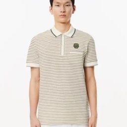 Lacoste White Cotton Regular Fit Striped Sports Polo-image-25