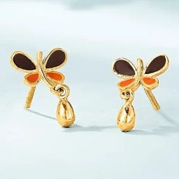 P.N.Gadgil Jewellers Lumi Fly 22kt Yellow Gold Stud Earring For Woman-image-5