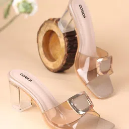 CORSICA Women Open Toe Block Sandals With Western - Embellished-15