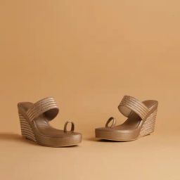 Eridani Women's Myraa Rose Gold Toe Ring Wedges-image-81