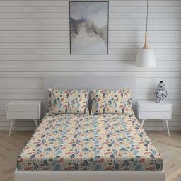 Living Scapes by Pantaloons Multicoloured Queen Flat Bedsheet Set-38