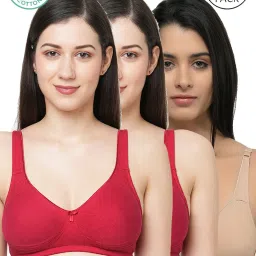 Inner Sense Maroon & Beige Full Coverage Bra - Pack of 3 image 1