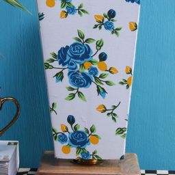 Devansh White & Blue Solid Traditional Column Table Lamp with Shade image 4