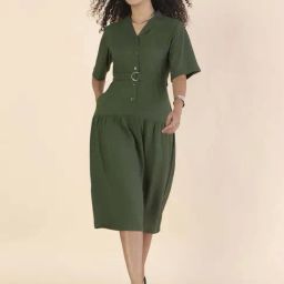 Powersutra Green Regular Fit Dress-image-37