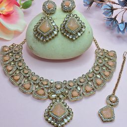 VATSALYA creation Gold-Plated Artificial Stones Alloy Jewellery Set-16