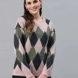Mafadeny Peach Printed Sweater-picture-1