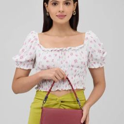 Caprese Viko Burgundy Shoulder Bag-15