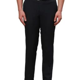 Raymond Black Classic Fit Texture Trousers-image-67
