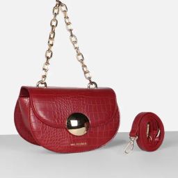Van Heusen Maroon Animal Effect Cross Body Bag-36