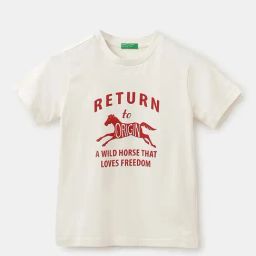 United Colors of Benetton Kids White & Red Cotton Printed T-Shirt-image-83