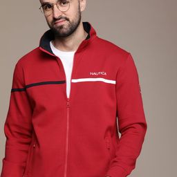 Nautica Striped Applique Front-Open Sweatshirt-image-77