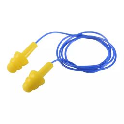 HEAPRO Reusable Silicone Earplugs with Cord Silicone 70 cm Cord Length 29 dB SNR Yellow & Blue, HEAP-01 (Pack of 25)-0