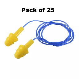 HEAPRO Reusable Silicone Earplugs with Cord Silicone 70 cm Cord Length 29 dB SNR Yellow & Blue, HEAP-01 (Pack of 25) image 2