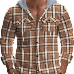 StyleCast x Revolte Men Checked Hooded Sweatshirt-image-77