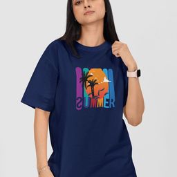 Moda Rapido Women Printed Drop-Shoulder Sleeves Applique T-shirt-image-122
