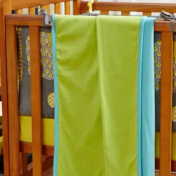Maspar Lime Green Solid Cotton Kids Blanket-17