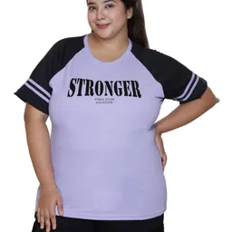 White Moon Women Typography Colourblocked Drop-Shoulder Sleeves Pockets T-shirt-image-84