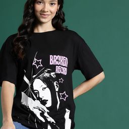 DressBerry Graphic & Typography Printed Pure Cotton T-shirt-picture-12