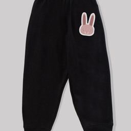 KAVEE 100% Cotton Biowashed Full Length Lounge Pant Bunny Print - Black-image-67