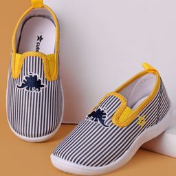 Cute Walk by Babyhug Slip On Casual Striped Shoes with Dino Patch - Yellow-image-62