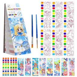 FunBlast Princess Theme 2 in 1 Painting & Drawing Book with Paint Brush  Blue-16