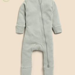 Cot & Candy Organic Cotton Full Sleeves Solid Romper - Grey-image-47
