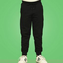 NUSYL Cotton Blend  Solid Track Pants - Black-picture-40