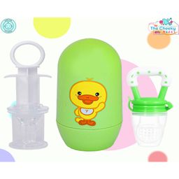 The Cheeky Kidzz Baby Grooming Manicure Pedicure 4 In 1 Egg Nail Kit With Baby Fruit Nibbler & Medicine Dropper (Green)-11