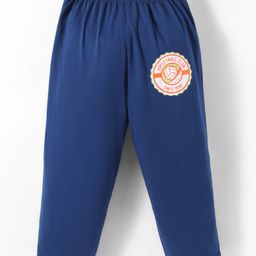 Taeko Single Jersey Knit Full Length Track Pant with Sport Text Print - Blue-picture-8