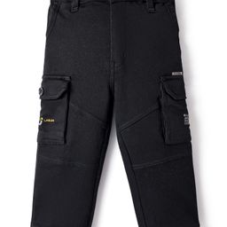 Noddy Cotton Lycra Typography Printed Pocket Detailed Pant - Black-image-61