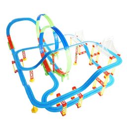 Kids Mandi Electric Powered Train Track Set DIY Multi-Level Track Builder Set (162 Pcs) with Realistic Sound & Flashing Lights for Kids Boys & Girls Ages 3+ Years-0