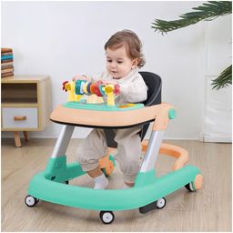 StarAndDaisy Tiny Steps Musical Baby Walker, 2-in-1 Infant & Baby Activity Walker Detachable Toys Tray, Seated or Walk-Behind, Sea Green-4
