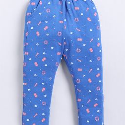 Parrot Crow Cotton Knit Floral Printed Pajama - Blue-image-15