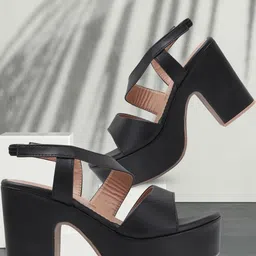 Smart & Sleek Women Synthetic Flatform Heels-picture-41