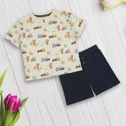 MeeMee Boys Printed Pure Cotton T-shirt with Shorts-image-95