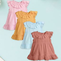 Kidbea Flutter Sleeve Linen A-Line Dress-image-21