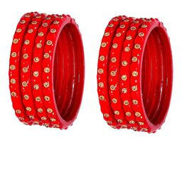 VICONO Set Of 8 Stone Studded Bangles-image-91