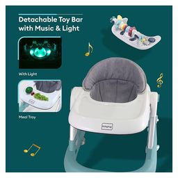 Babyhug Laugh & Learn Multifunctional 2 in 1 Baby Walker With anti Fall Protection & Adjustable Height Without Foot Mat- Blue White image 5