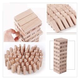 AKN TOYS Wooden Building Blocks Puzzle 54 Pcs Challenging 4pcs Dice Wooden Blocks Stacking Game Maths,Tumbling Tower 54 Pcs with 4 Dices Game for Adults & Kids. ( Color May Vary) image 5