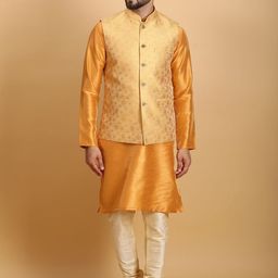 Ethluxis Men Regular Dupion Silk Kurta with Churidar-0