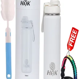 HAK White Single Thermosteel Solid Double Wall Vacuum Water Bottle-image-44