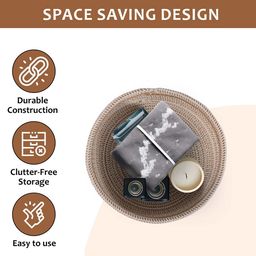 aura Kuber Industries Khaki Set of 3 Regular Tote Basket Organisers image 5
