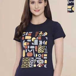 Mast & Harbour Women Typography 3 Printed Applique T-shirt-picture-22