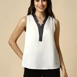 Allen Solly White Plain Top-image-19