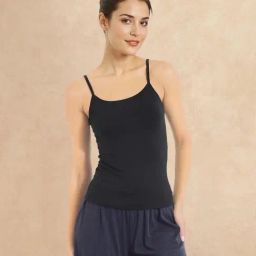 RAREISM Black Polyester Solid Camisole-image-44