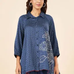 Akkriti by Pantaloons Navy Printed A Line Short Kurti-picture-14