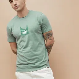 Fame Forever By Lifestyle Green Cotton Regular Fit Printed T-Shirt-picture-9