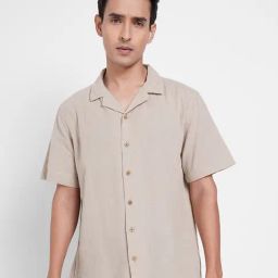 7 Alt By Pantaloons Beige Cotton Relaxed Fit Shirt-picture-13