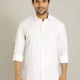 Indian Terrain White Slim Fit Solid Shirt-picture-37